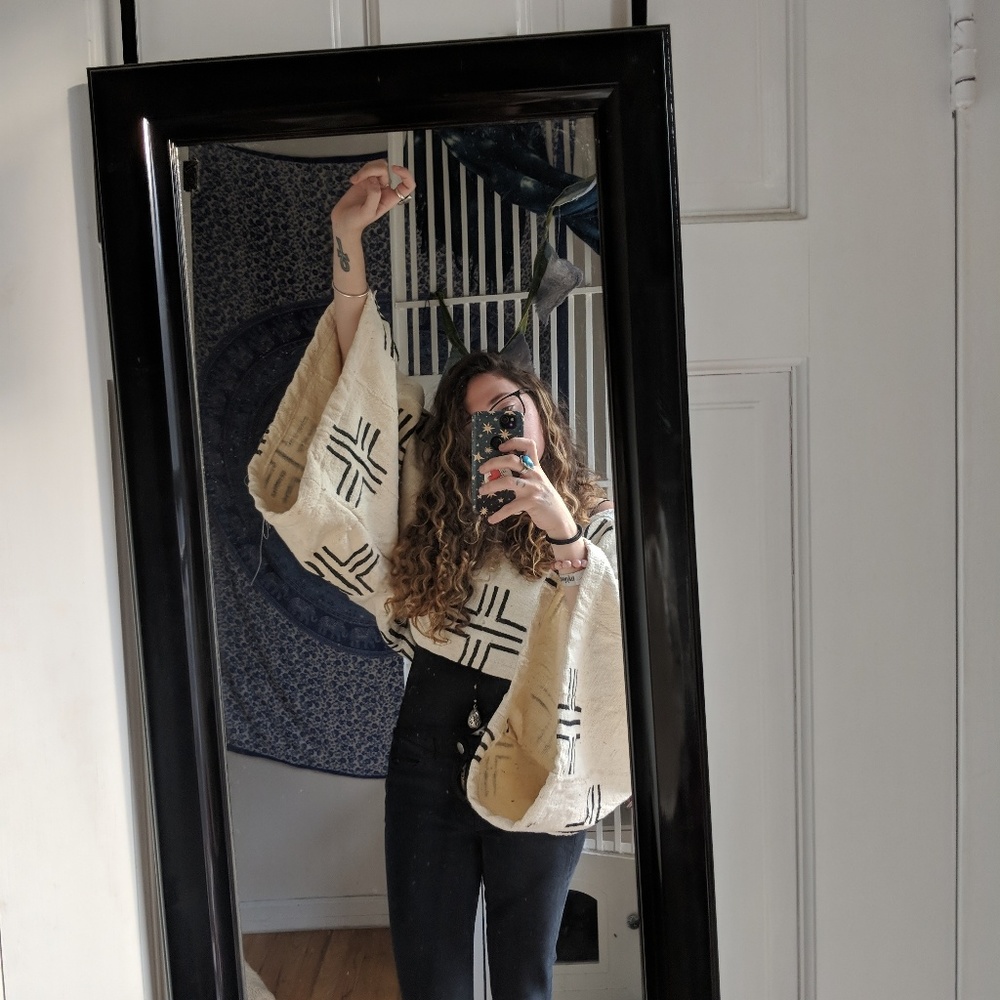 Mudcloth big sleeved blouse